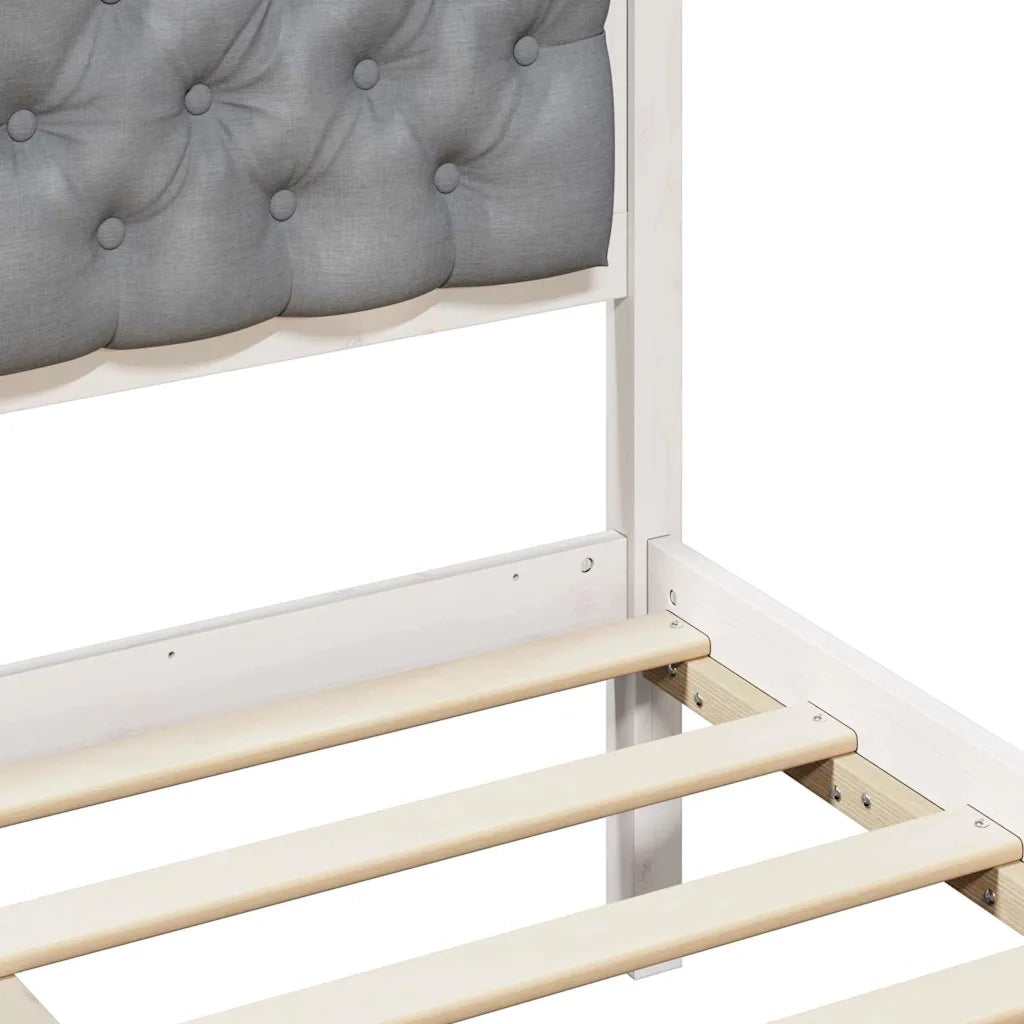Letto singolo | Letto per adulti | Struttura del letto Grigio chiaro 90 x 190 cm Pino massello
