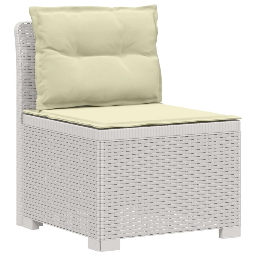 Divano da giardino 3 posti con cuscini in look rattan PP Bianco 3443842
