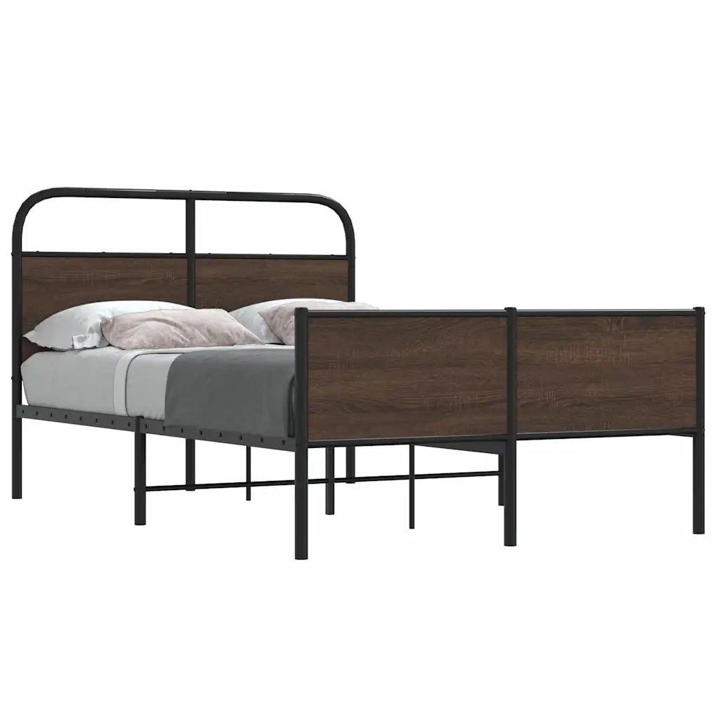 Giroletto senza Materasso-Struttura Letto Rovere Marrone 140x200 cm Truciolato 598644