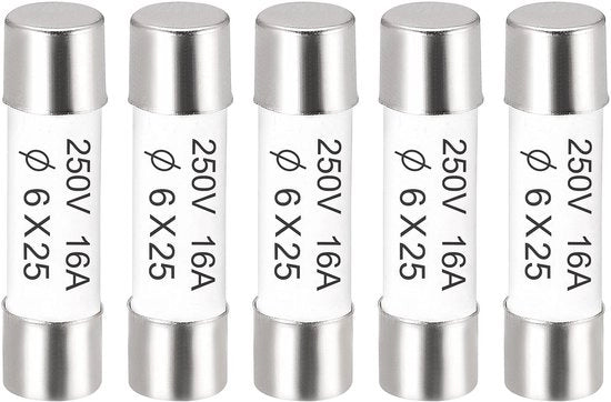 Caricabatterie ceramici Interruttori - Sostituzione rapida - 16 A 250 V - Protezione contro sovraccarico - 6 x 25 mm - Adatto per amplificatori...