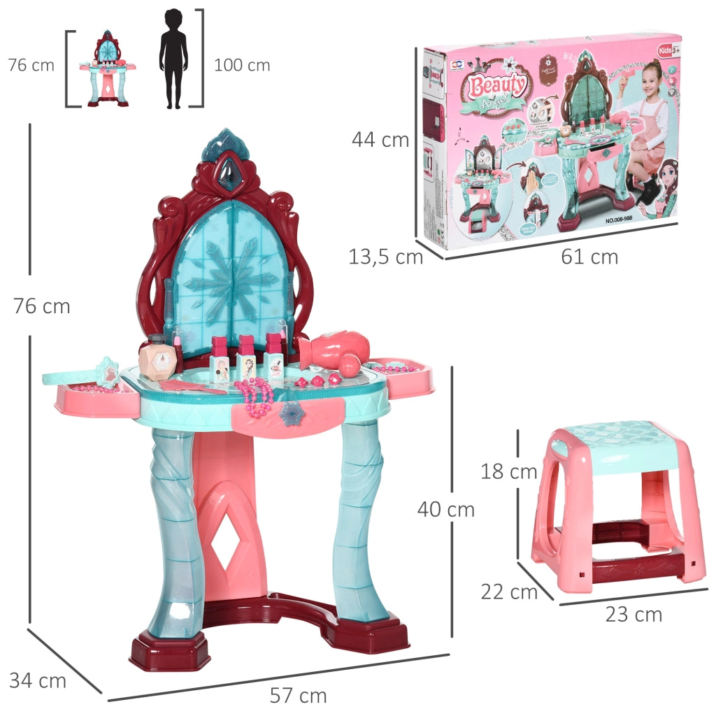 Tocador de Maquillaje Infantil con Specchio e Luce ¨C Minimal ¨C 57x34x76 cm Multicolor