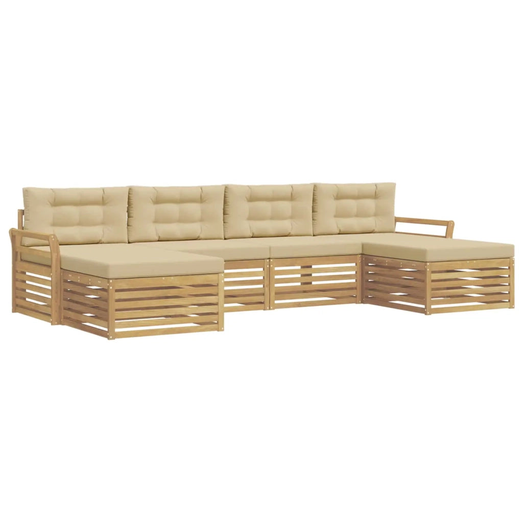 Set di divani da esterno 6 pcs Bianco e Beige 3390928