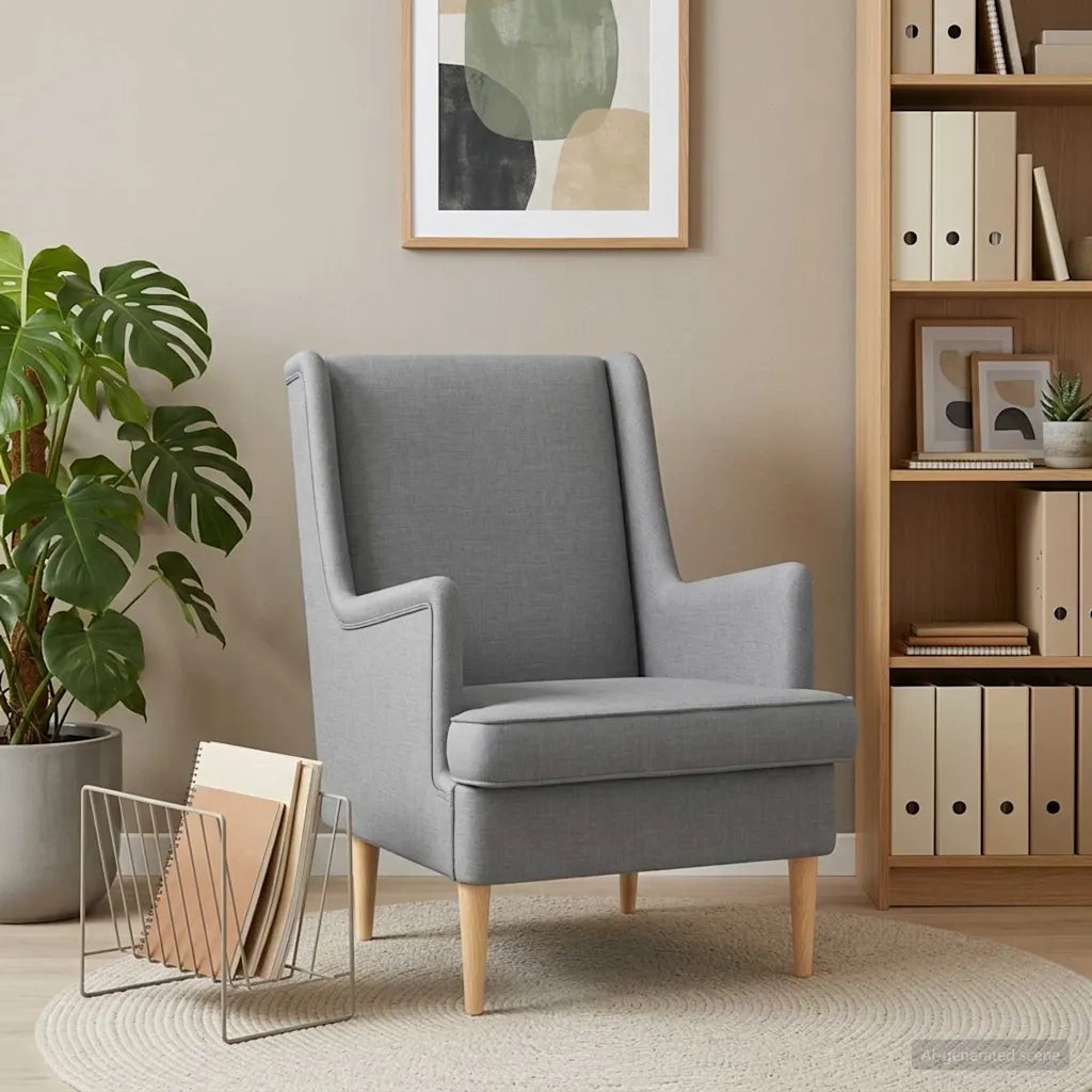 Poltrona Grigio Chiaro Tessuto 42029948