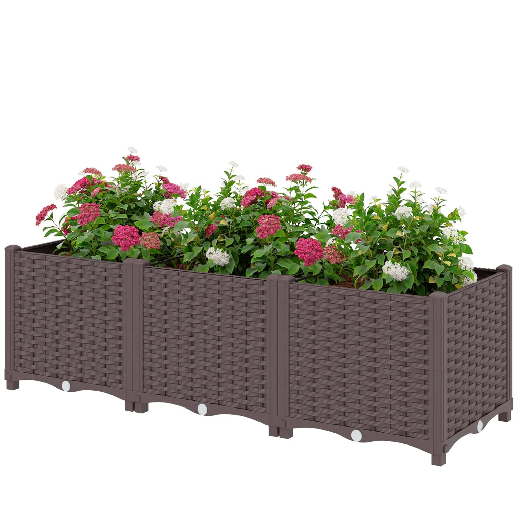 Fioriera rialzata con auto-irrigazione ¨C Xylo ¨C Plastica marrone 120x40x37cm