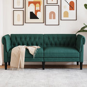 Divano Chesterfield a 2 Posti-Sofa 2 Posti-Divanetto Verde Scuro in Tessuto