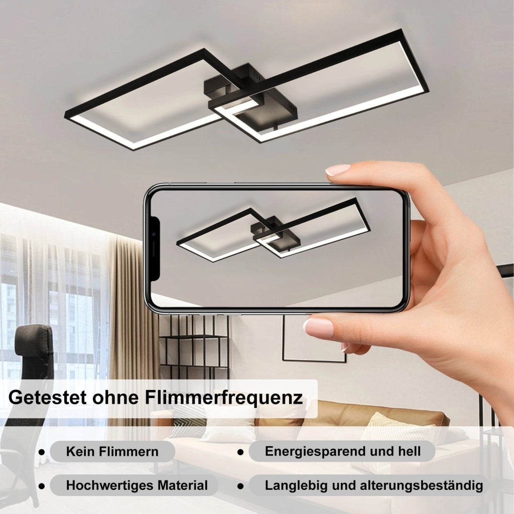 ZMH Lampada da soffitto LED metallo telecomando per camera letto
