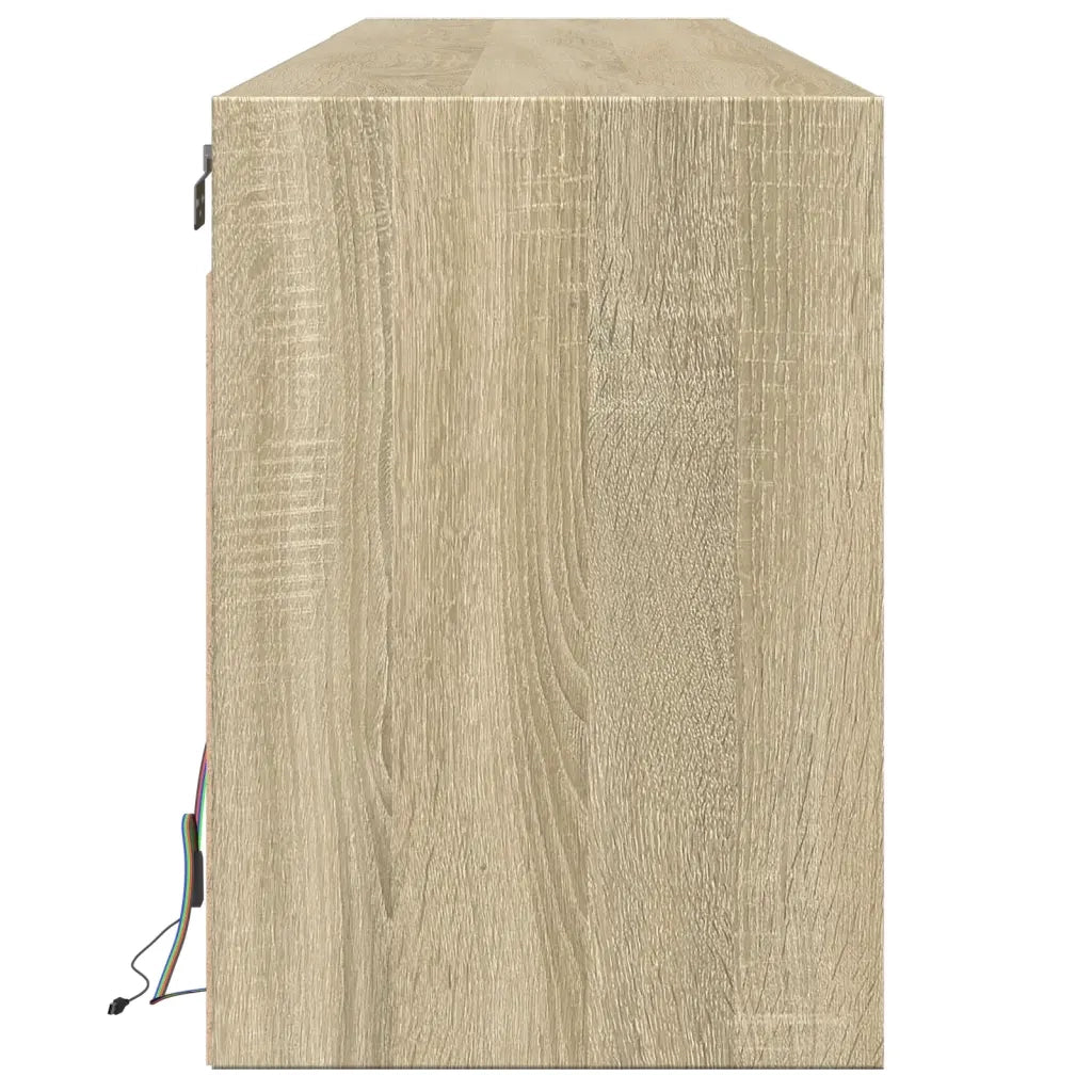 Mobile TV a Parete con LED Rovere Sonoma 180x31x45 cm 3307942