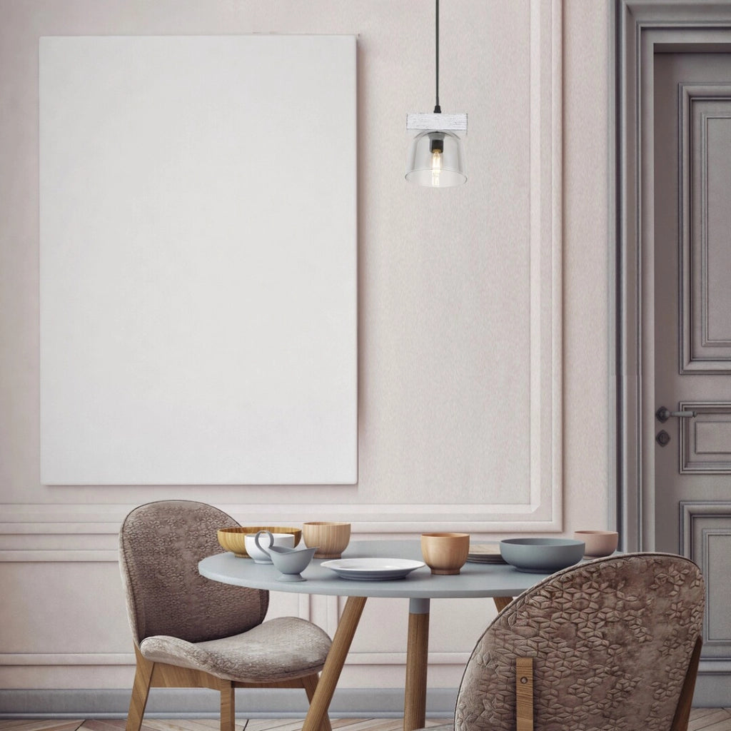 Sospensione Rabalux Cardamom E14 1 luce grigio rovere