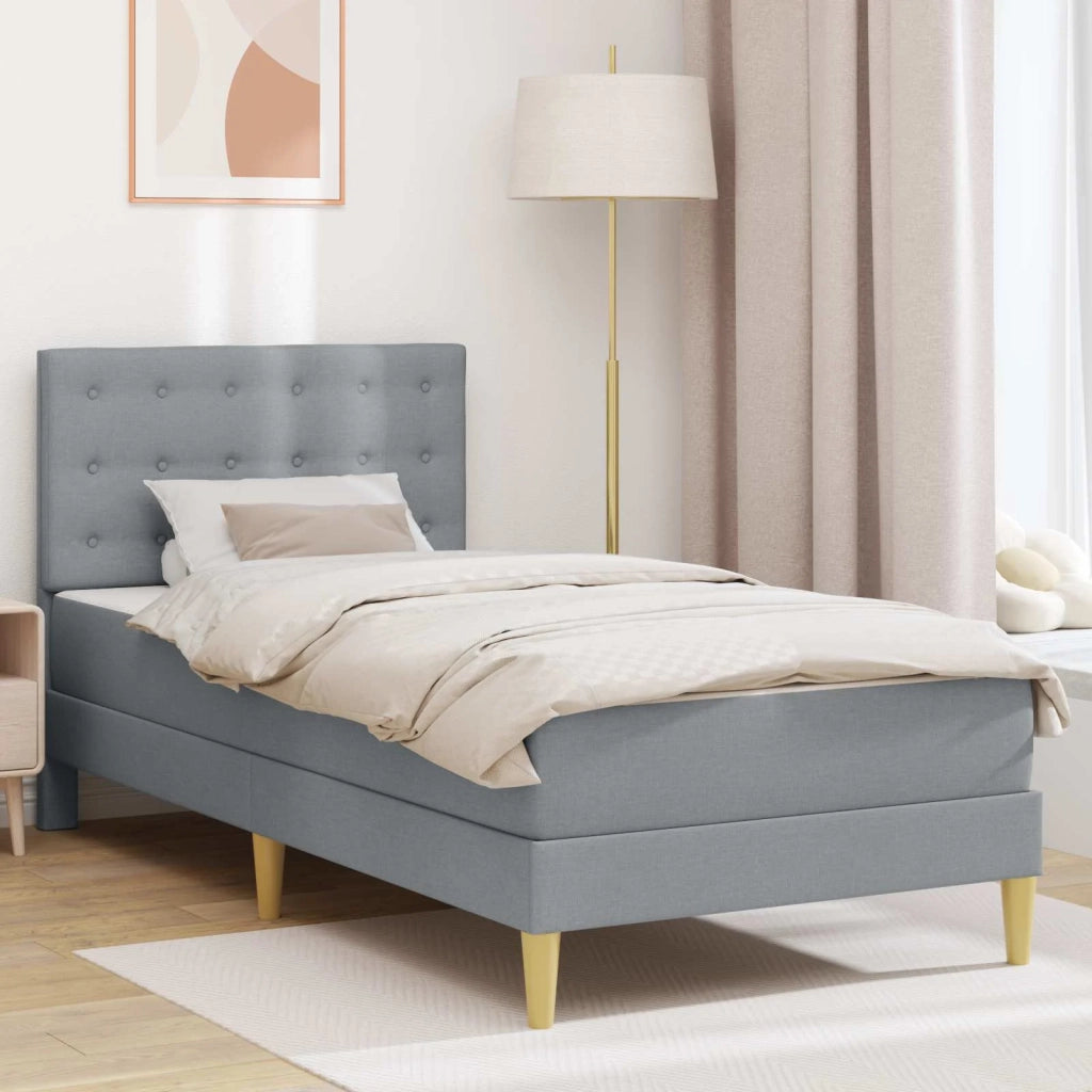 Struttura letto con materasso-Giroletto Grigio chiaro 90 x 190 cm Tessuto