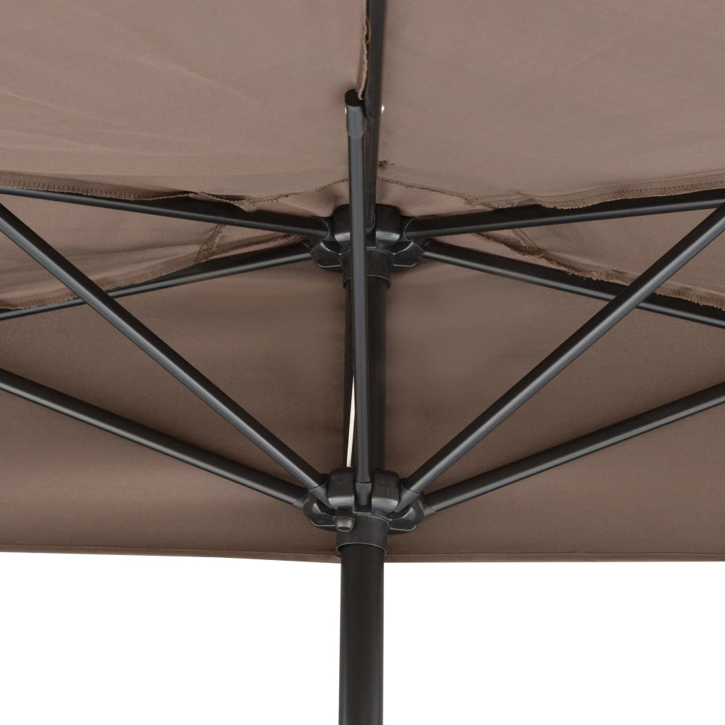 Ombrellone da giardino semicircolare ¨C Zephmum ¨C Grigio 269x138x236 cm