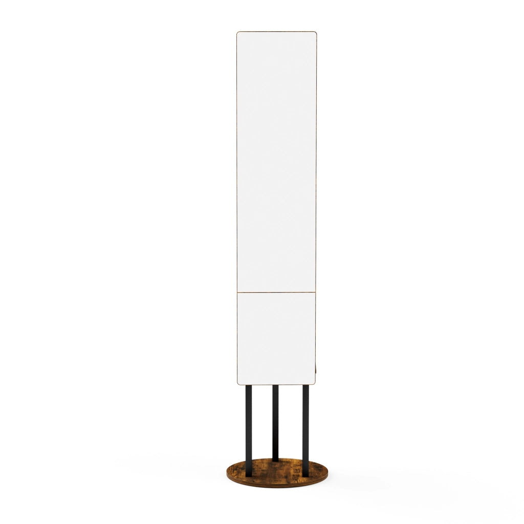 SPECCHIO a figura intera girevole 360° 135x30 cm Nero/Marrone