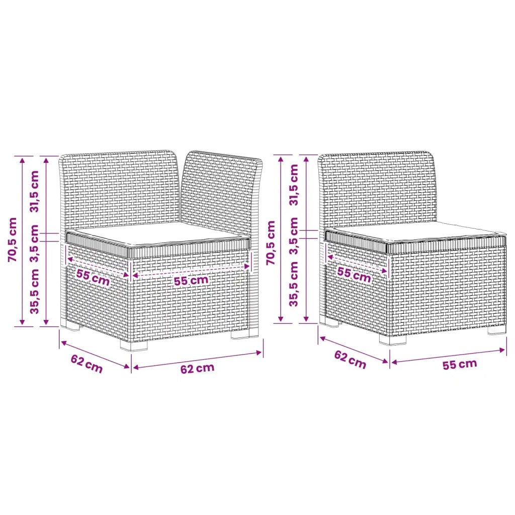 Divano da Giardino 4 Posti con Cuscini Aspetto Rattan PP 3443968