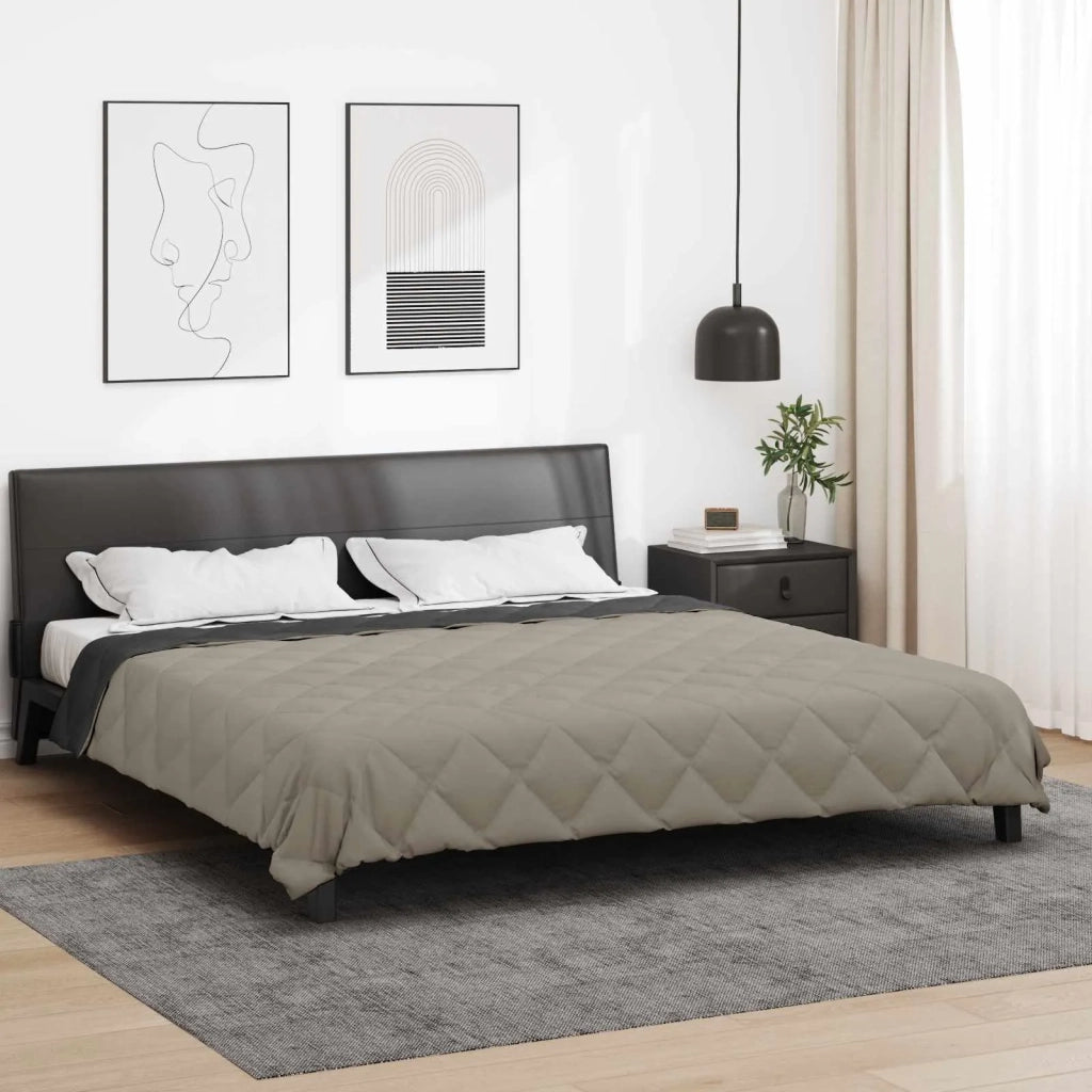 Piumone | Duvet Completo Annuale Grigio chiaro e Antracite 220 x 240 cm