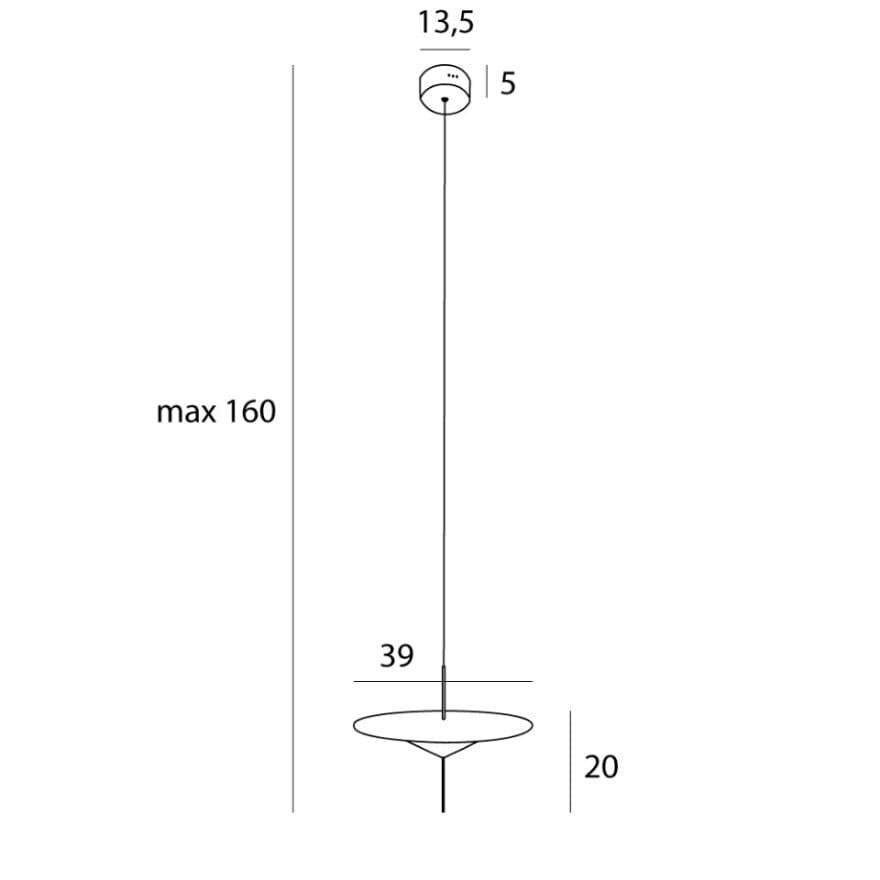 Lampada a sospensione nera Cone Ø39 LED 37W Maxlight
