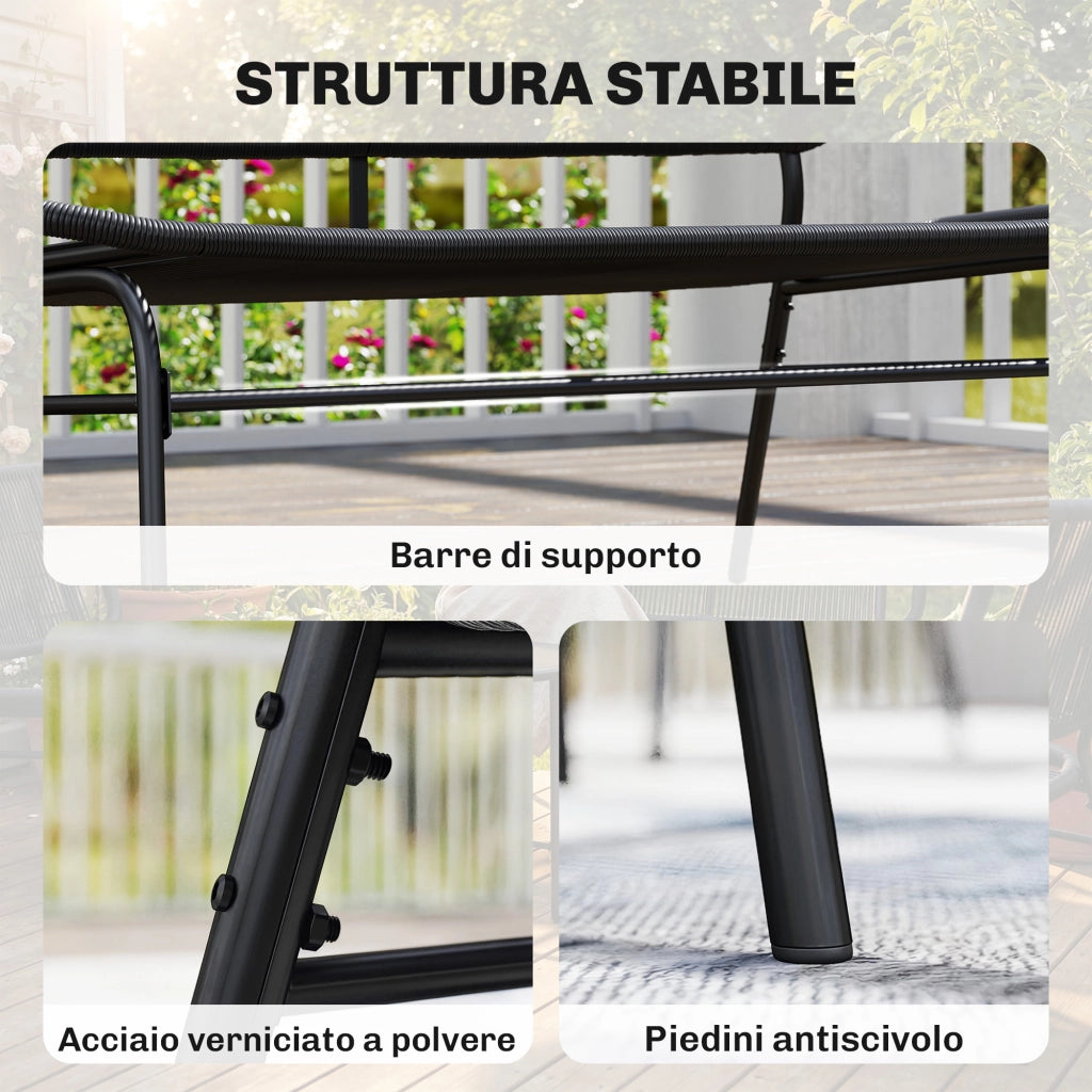 Divano 2 Posti in Rattan ¨C Minimal ¨C Nero