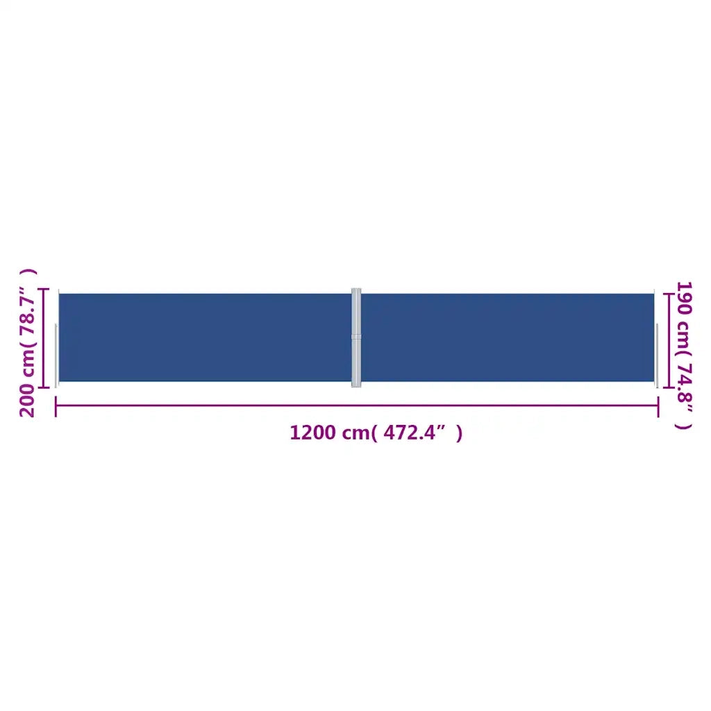 Tenda da Sole Laterale Retrattile Blu 200x1200 cm 318082