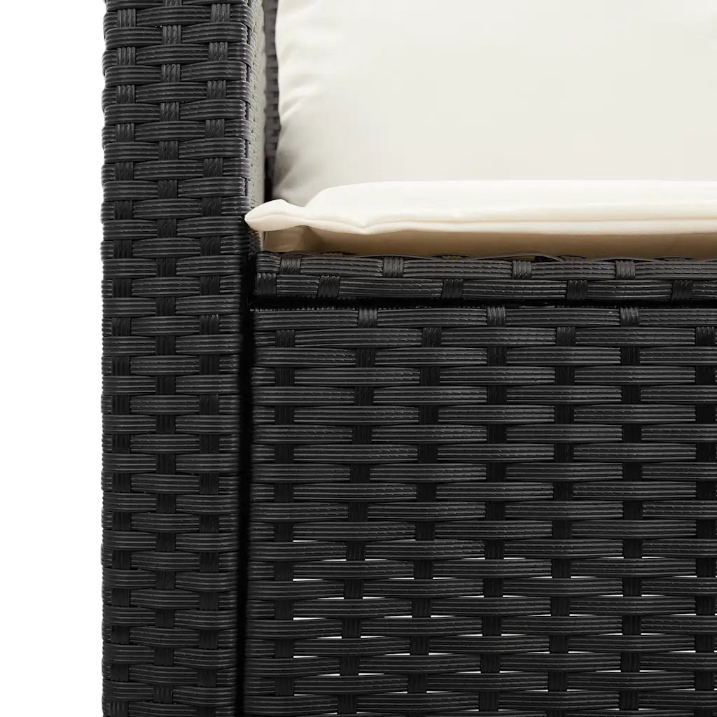 Set Divani da Giardino 4 pz con Cuscini Nero in Polyrattan 4103863