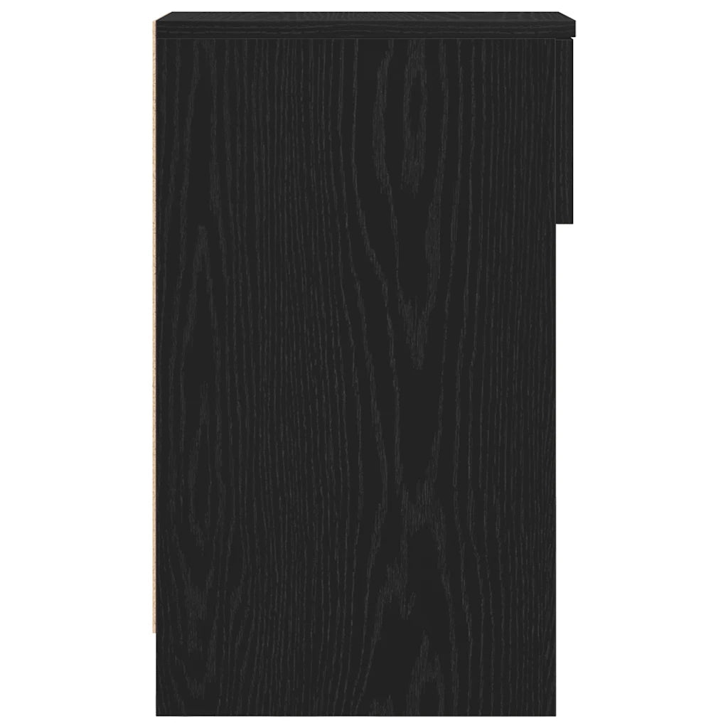 Comodini con Cassetto 2 pz Rovere Nero 20x36x60 cm