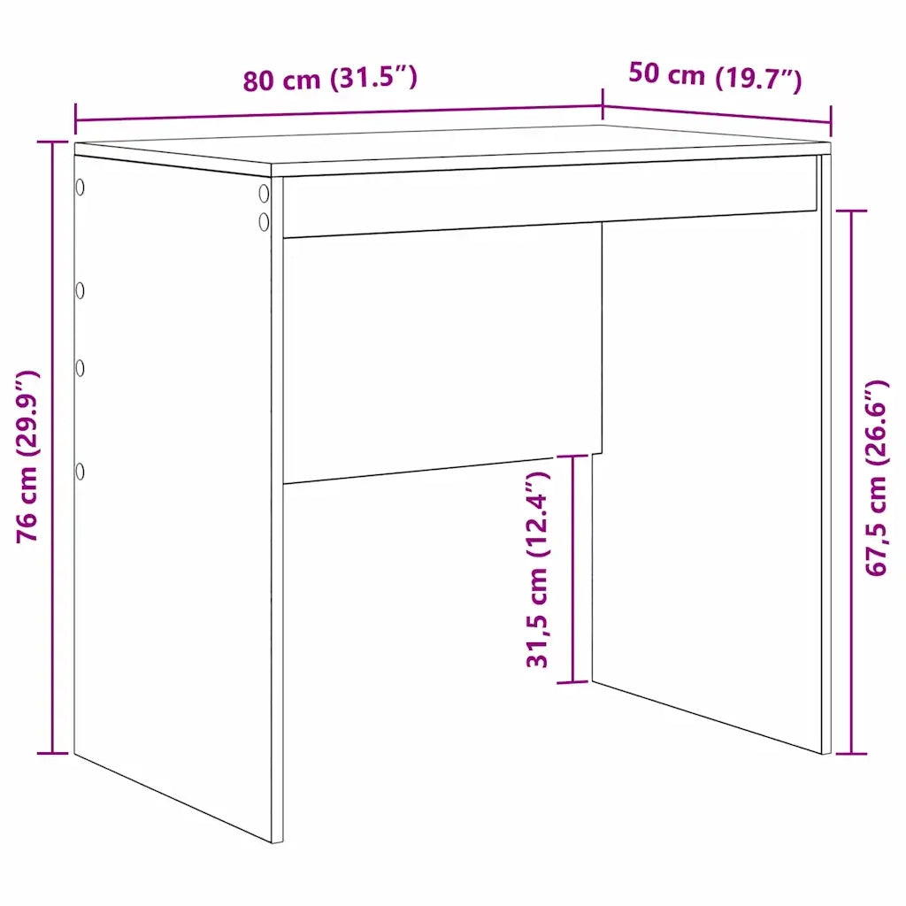 Scrivania | Tavolo da Ufficio Grigio cemento 80 x 50 x 76 cm