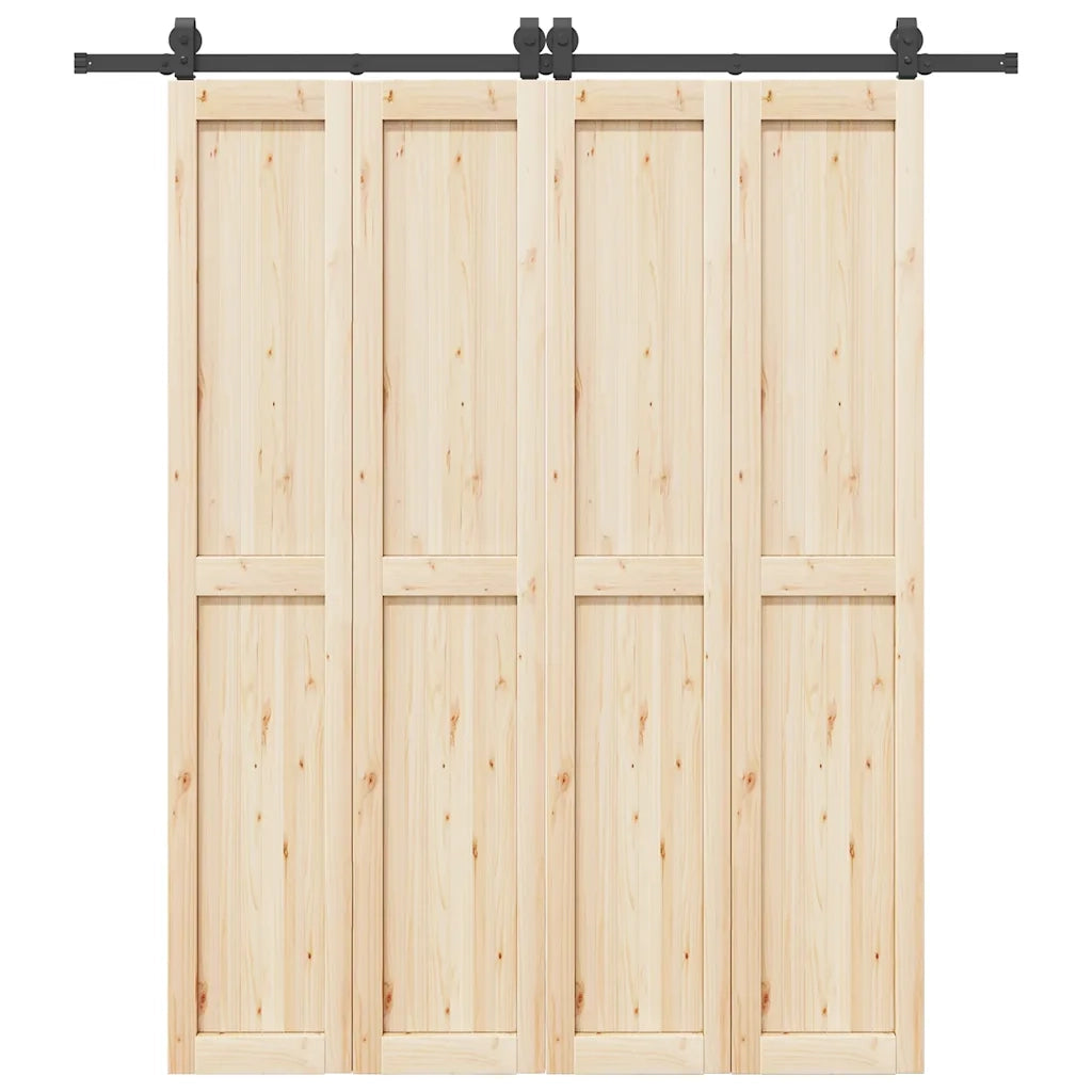 vidaXL Kit di Binari per Porte Scorrevoli 200 cm Acciaio Nero