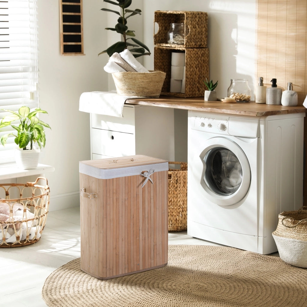 Cestino per biancheria in bamb¨´ ¨C zephmum ¨C beige 40x30x60 cm