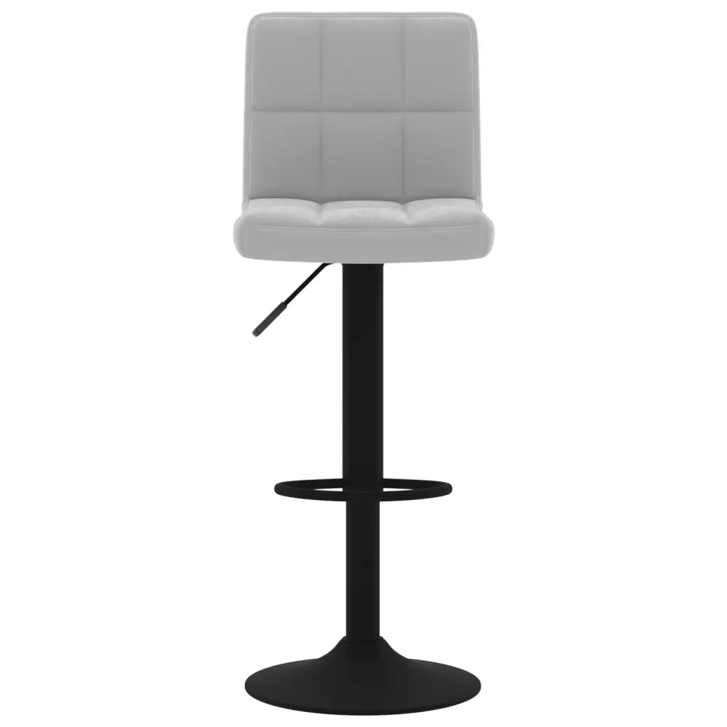 Sgabello da Bar Grigio Chiaro in Velluto 334294
