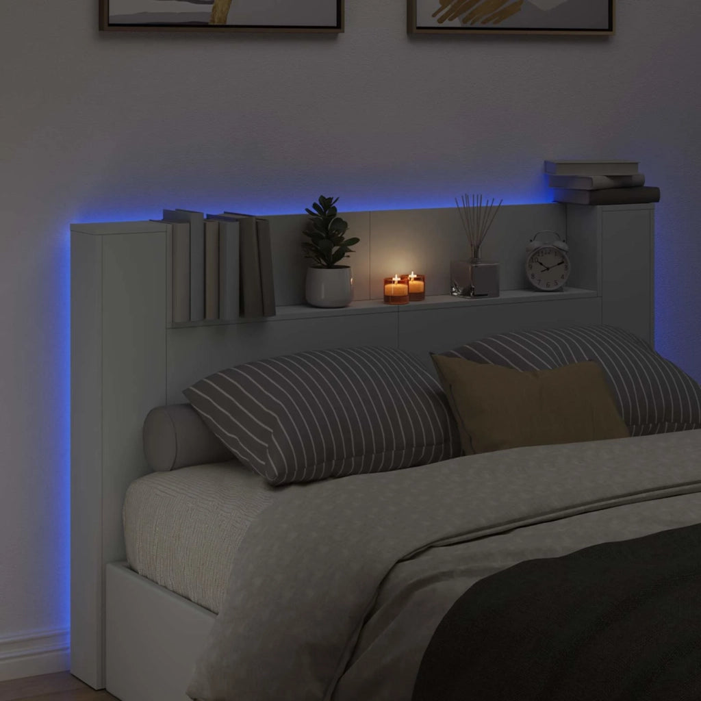 Testata con Mobile e LED Bianco 160 x 16,5 x 103,5 cm 8006541
