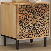 Comodino 40x33x46 cm in Legno Massello di Mango 358208