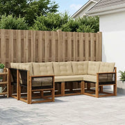 Set di divani da esterno con cuscino 6 pcs Naturale e Beige 3382177