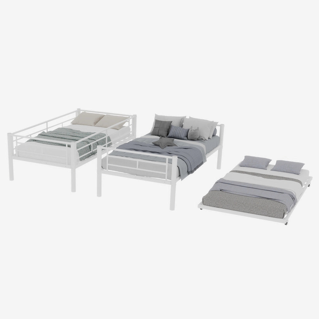 Letto a castello funzionale ferro bianco 97x196 cm