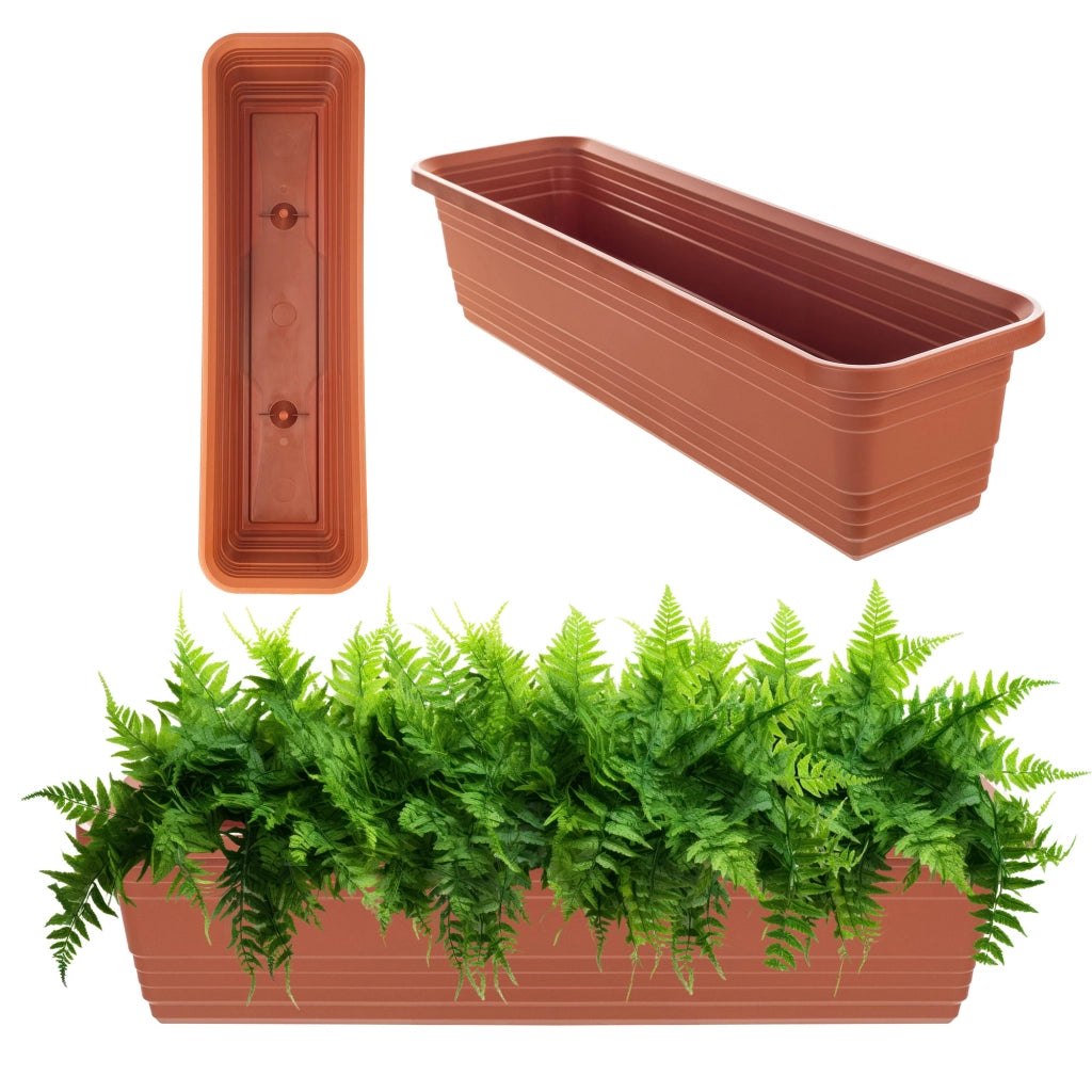 Vaso da fiori per balcone KADAX, 60 cm, rosso mattone.