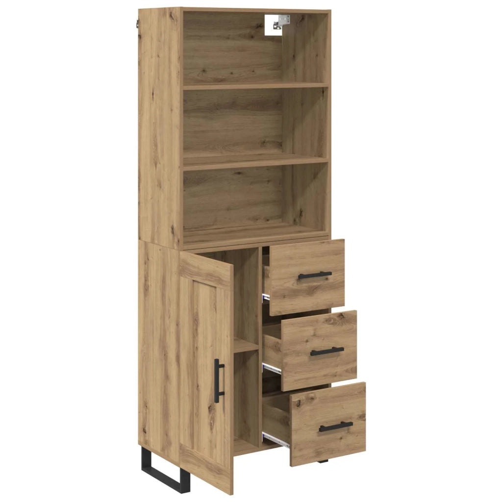 Credenza con Cassetto-Buffet-Armadio da cucina Rovere artigianale 69,5 x 34 x 180 cm 471701