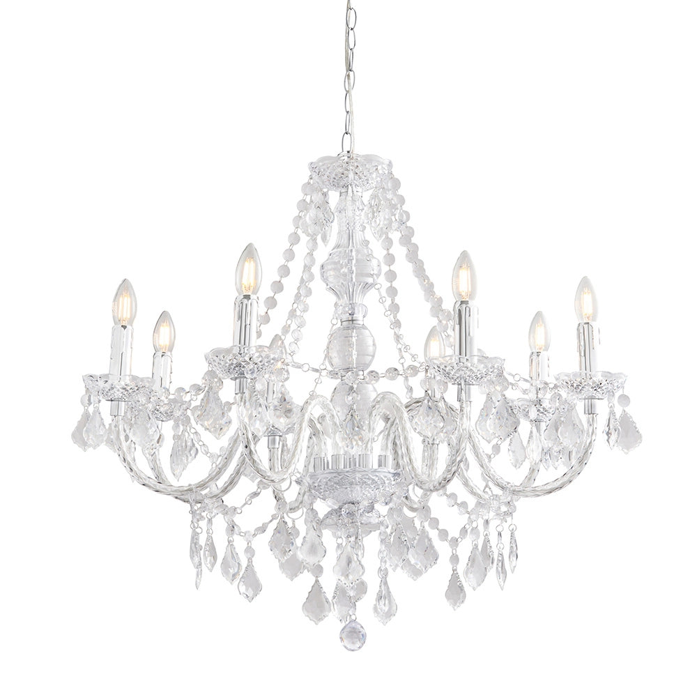 Lampadario glamour acrilico trasparente 8xE14 Clarence Endon