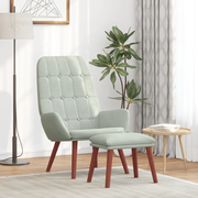 Poltrona Relax con Poggiapiedi Grigio Chiaro in Velluto 3315138