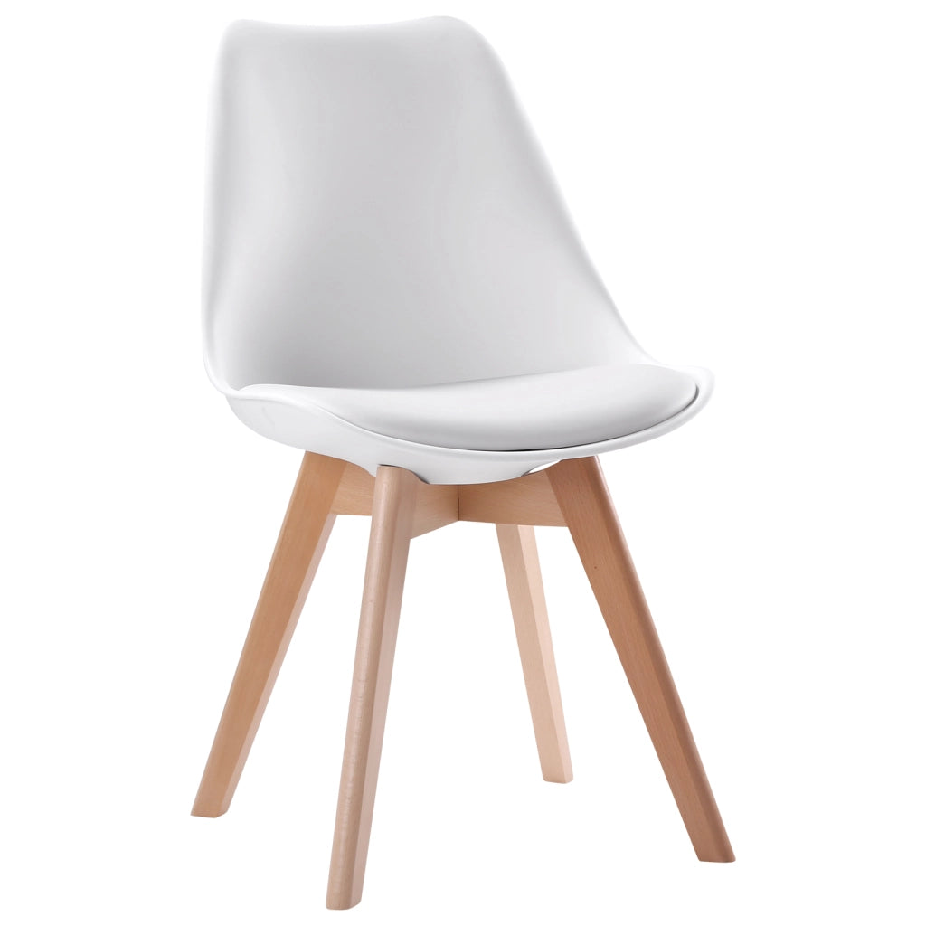 Set di 4 sedie scandinave bianche NORA con cuscino