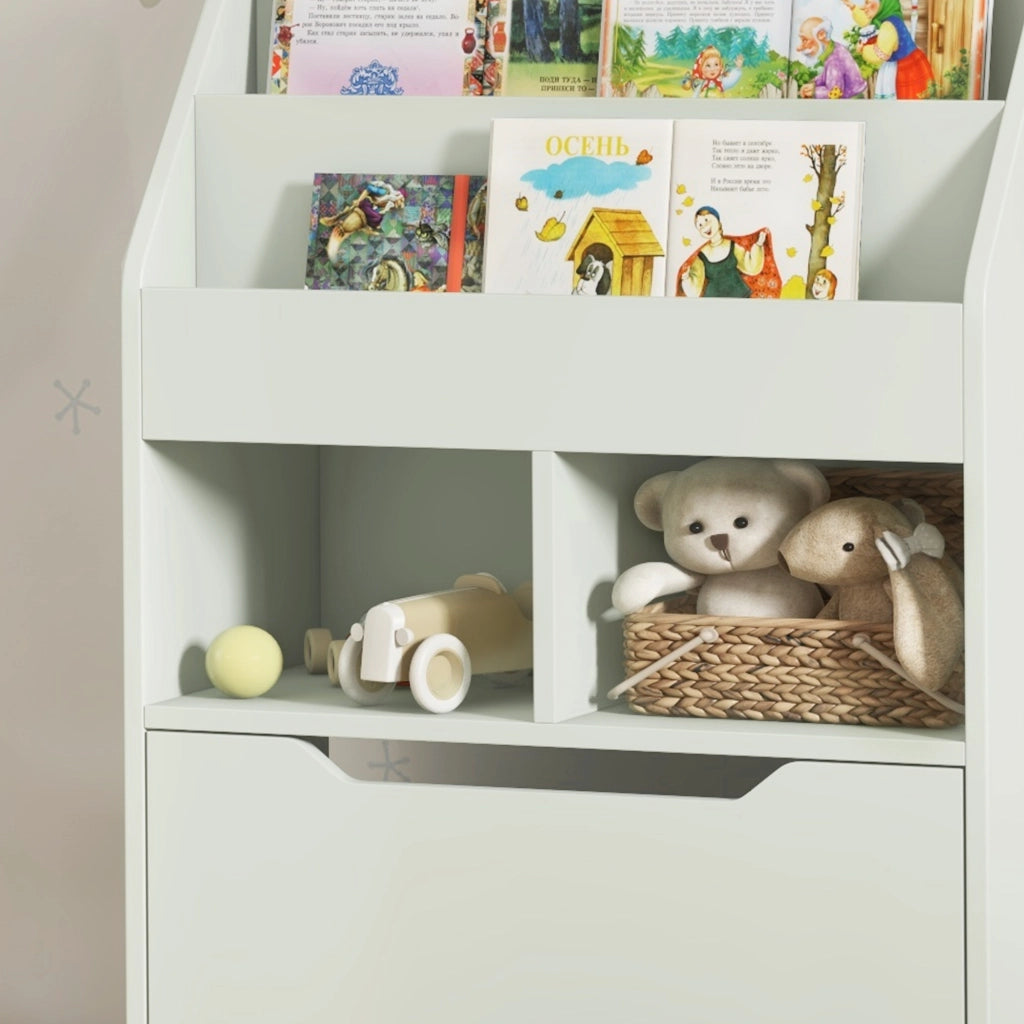 Libreria con cassetto e ripiani ¨C Xylo ¨C legno verde chiaro 3 scaffali