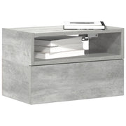 Comodini a Muro 2 pz Grigio Cemento 45x26x28,5 cm 858603