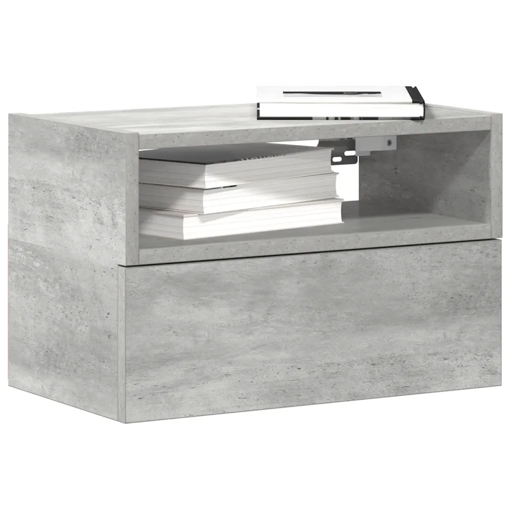 Comodini a Muro 2 pz Grigio Cemento 45x26x28,5 cm 858603