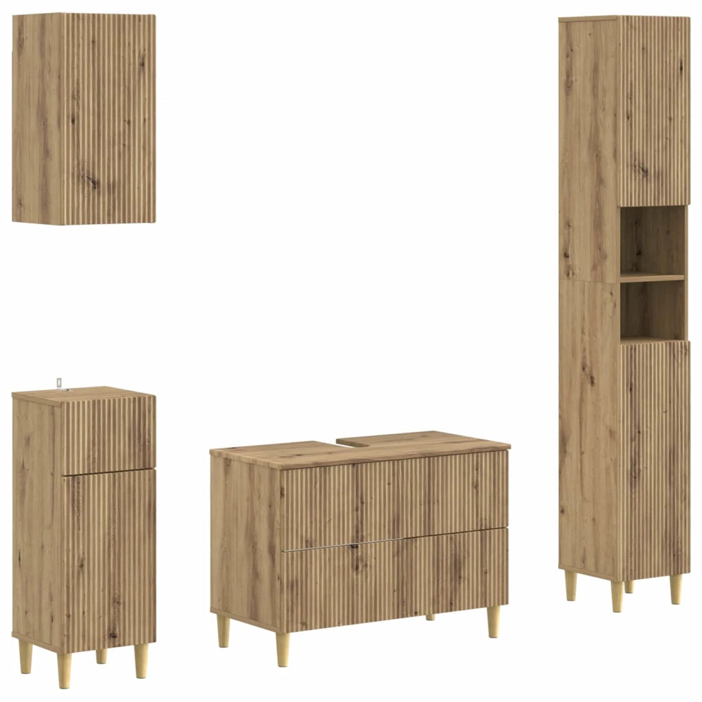 Set di Mobili da Bagno da 4 Pezzi ARNHEM Rovere Artigianale 3417935