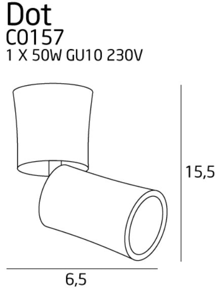 Faretto soffitto moderno nero DOT 1xGU10 50W C0157
