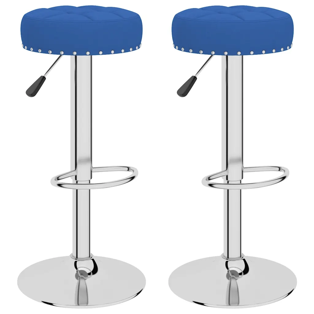 Sgabelli da Bar 2 pz Blu in Tessuto 332975