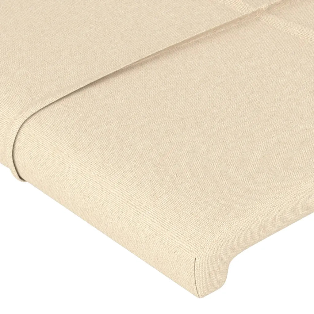 Testiera | Testata ad Orecchio Crema 163x23x118/128 cm in Tessuto