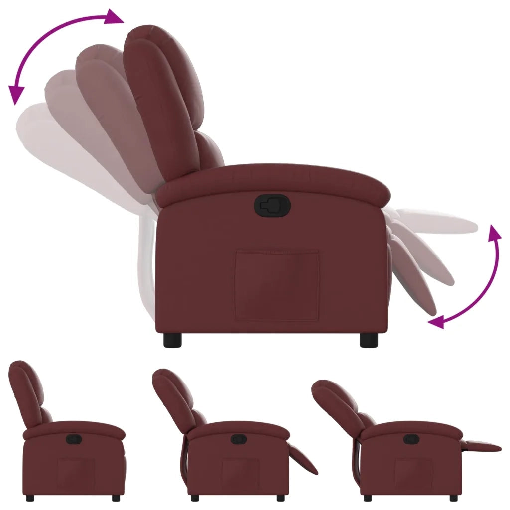 Poltrona Reclinabile Rosso Vino in Similpelle 371779