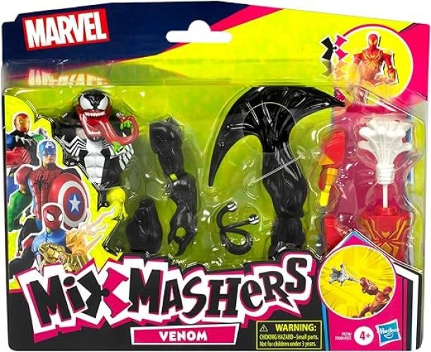 Marvel MixMashers, Venom, action figure e accessori personalizzabili deluxe da mischiare e abbinare,Hasbro,Eta 4+