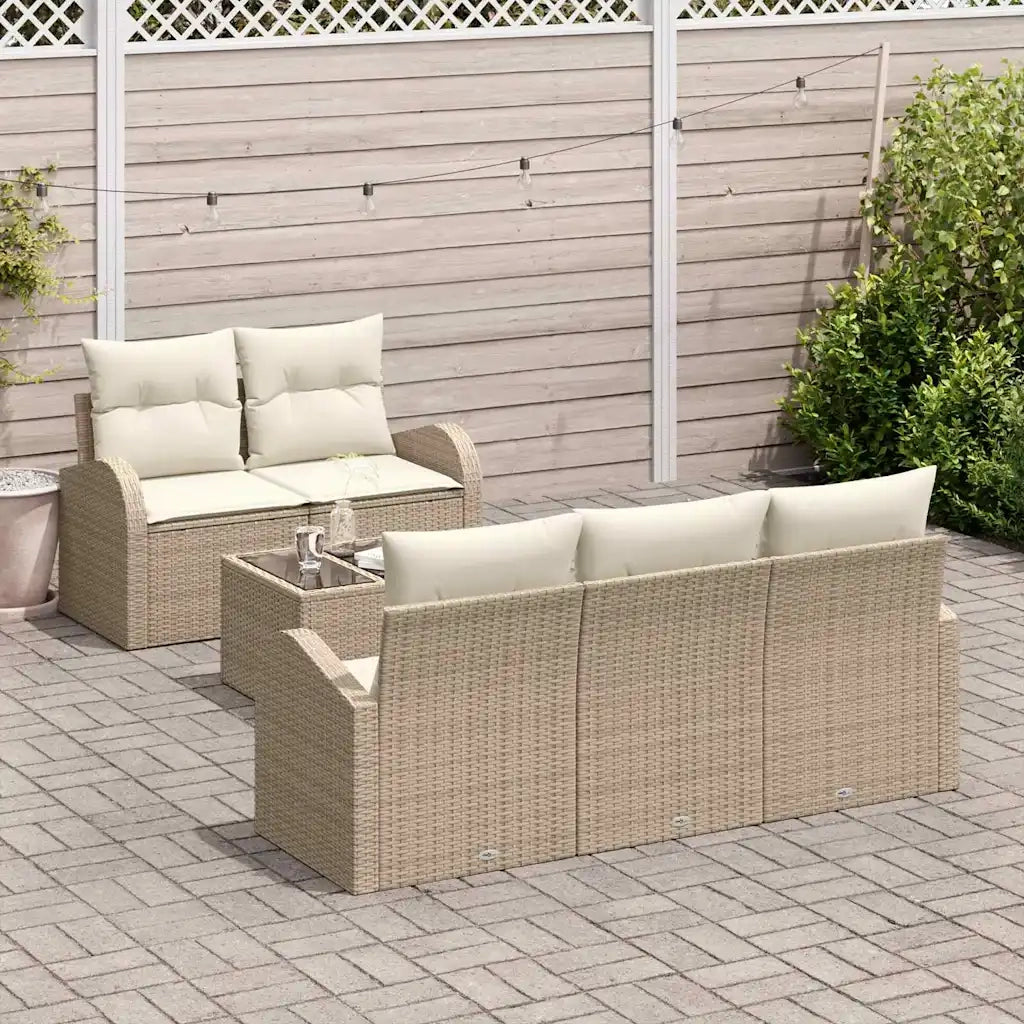 Set Divano da Giardino Beige 55 x 55 x 37 cm polyrattan 3345921