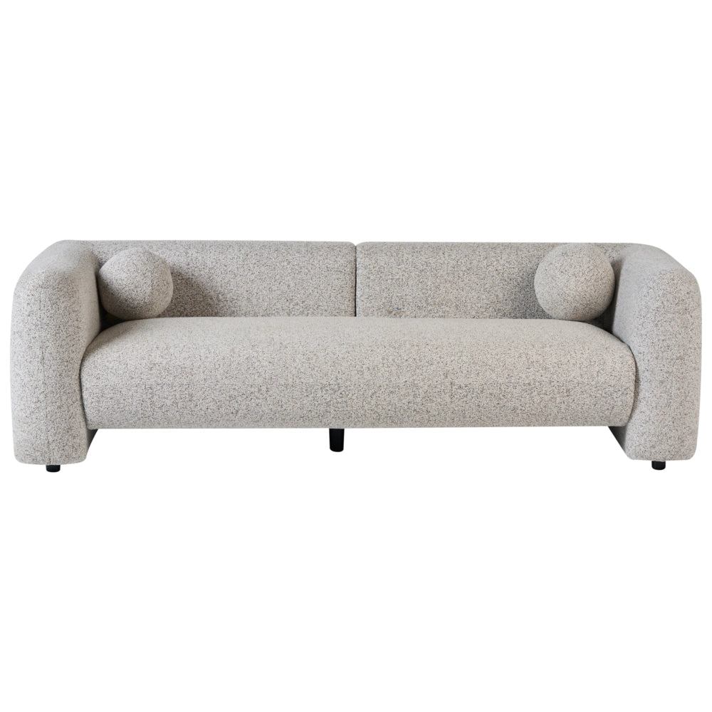 Divano a 3 posti Tessuto beige Morbido Nubby con cuscini extra Stile retrò glam art decor
