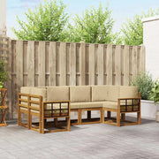 Set di divani da esterno con cuscino 6 pcs Naturale e Beige 3366896
