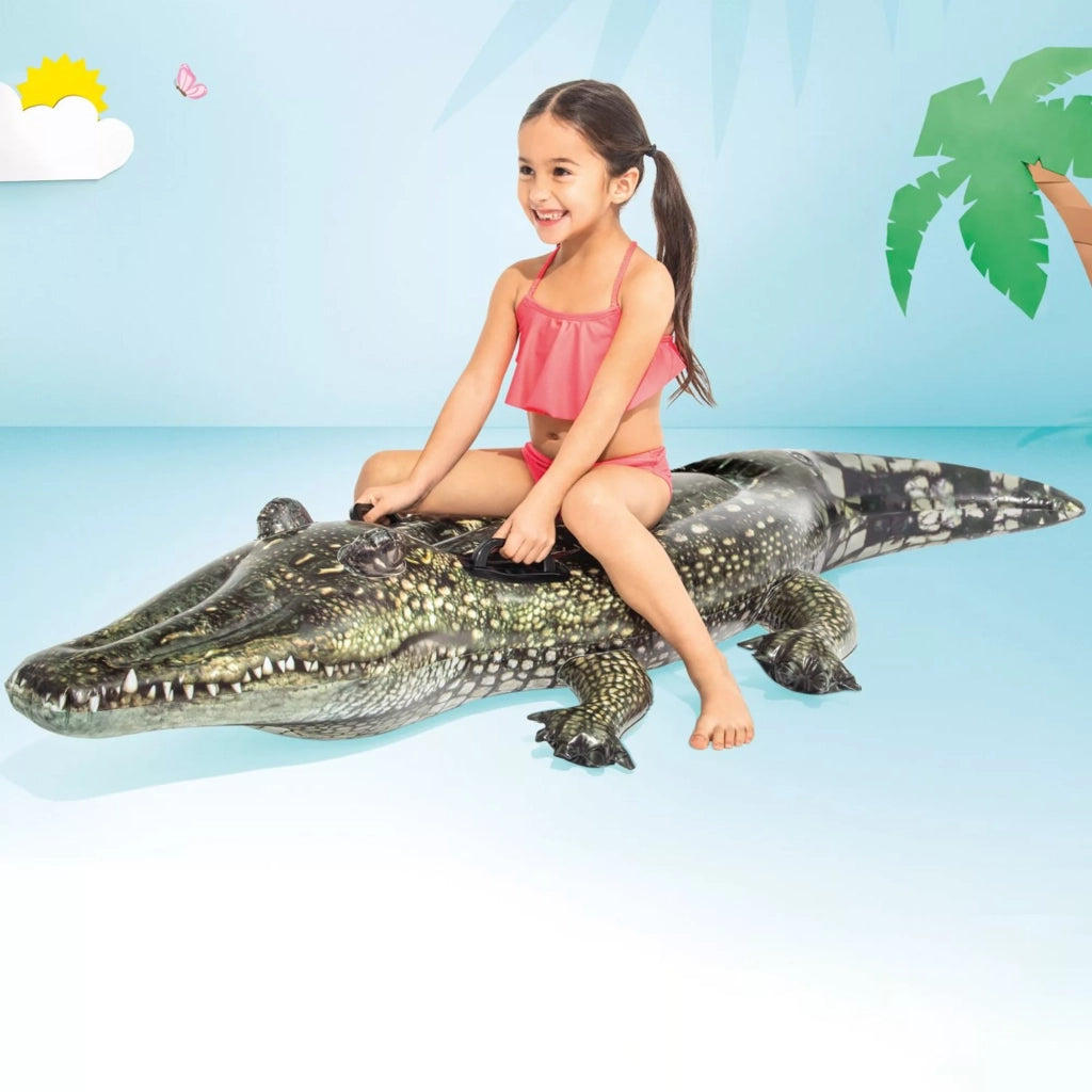 ALLIGATORE VERO GONFIABILE CAVALCABILE  +3 ANNI  cm.170x86  peso kg.0,80 (57551)    INTEX