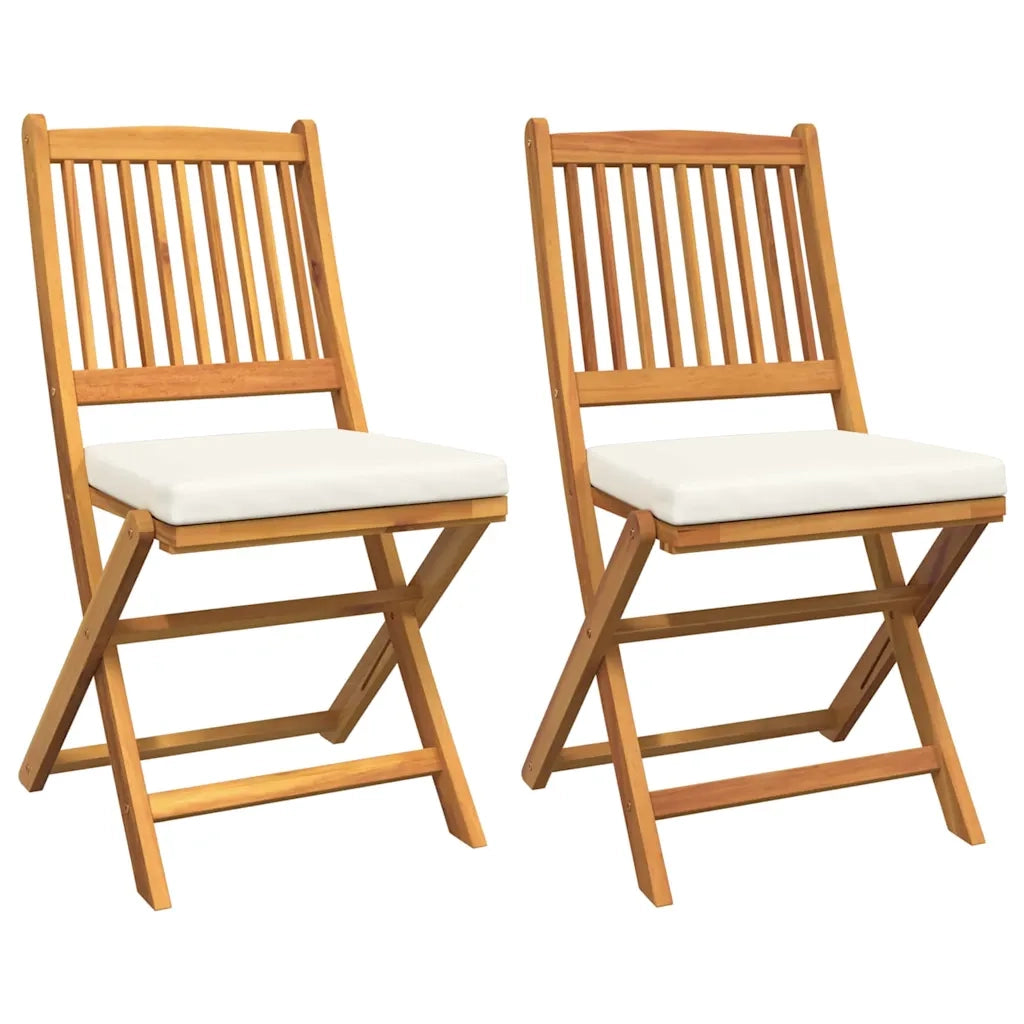 Sedia pieghevole 2 pcs Marrone Legno massello di acacia 42000953