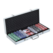 Easycomfort Valigetta Poker Professionale in Alluminio, Set Poker con 500 Fiches e 2 Mazzi per Texas hold'em e Blackjack